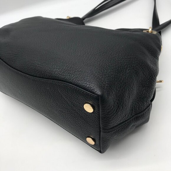 Michael Kors Raven Black Pebbled Leather Shoulder Bag - Picture 8 of 11